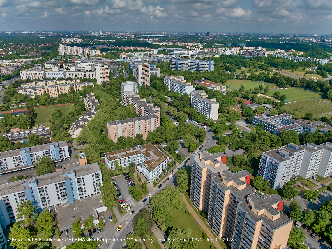07.06.2023 - Annette-Kolb-Anger, Perlach Stift und Aufstockung in der Kafkastraße in Neuperlach